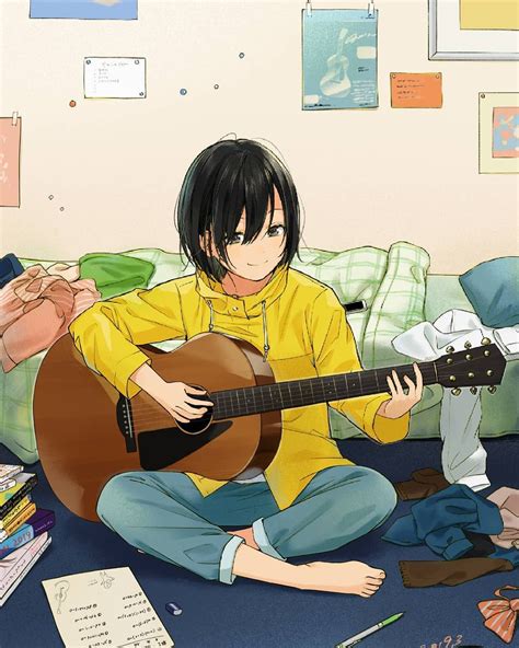 Anime Guitar Pose Reference