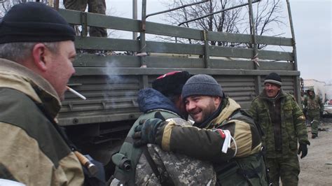 Cossack Fighters Celebrate Taking Control Of Key Ukraine Rail Hub