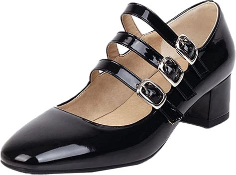 Generic1 Women Mary Jane Shoes Patent Leather Buckle Strap Wear