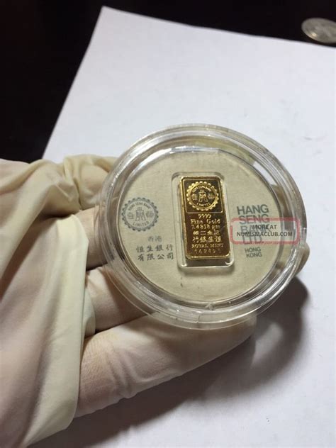 Ltd Hang Seng Bank Hong Kong 9999 Fine Gold 24k Bar God Of Wealth Rare