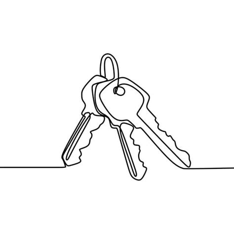 Continuous Line Drawing Vector Art Png Continuous Line Drawing Of Keys