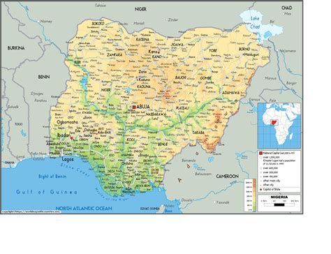 4 Free Printable Nigeria Blank Map And Labeled In Pdf World Map With