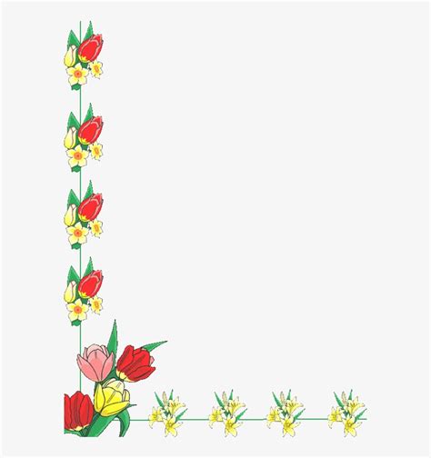 Flowers Left Side And Bottom Side Borders 576x792 Png Download Pngkit