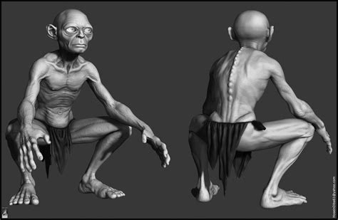 Gollum Fan Art 3d Model Obj Ztl Tga