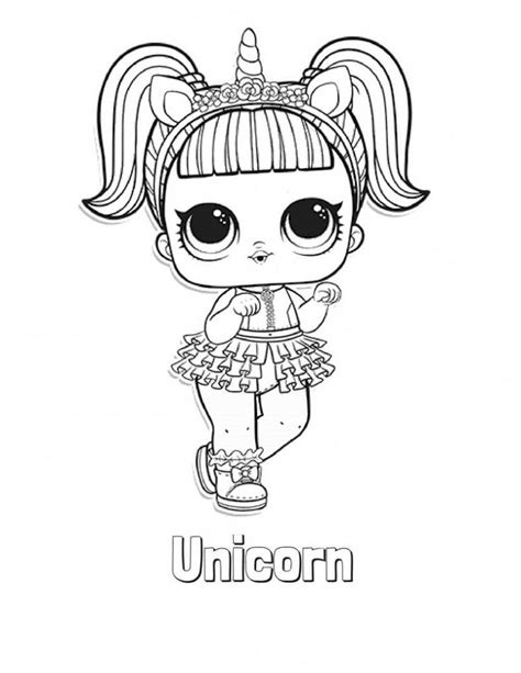 Lol Surprise Sparkle Series Coloring Page Unicorn Lol Dolls Coloring