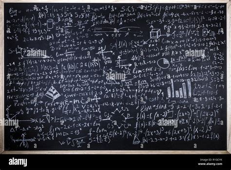 Blackboard Inscribed With Scientific Formulas And Calculations In