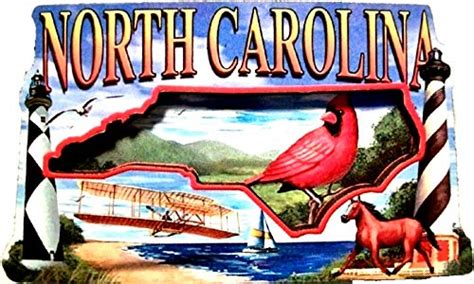 North Carolina Montage Artwood Fridge Magnet