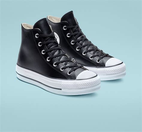 Clean Leather Platform Chuck Taylor All Star Womens High Top Shoe