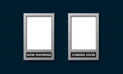 Movie Poster Frame Template With Now Showing And Coming Soon Vector