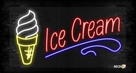 Ice Cream In Red With With Ice Cream Logo Led Flex Neonsign Com