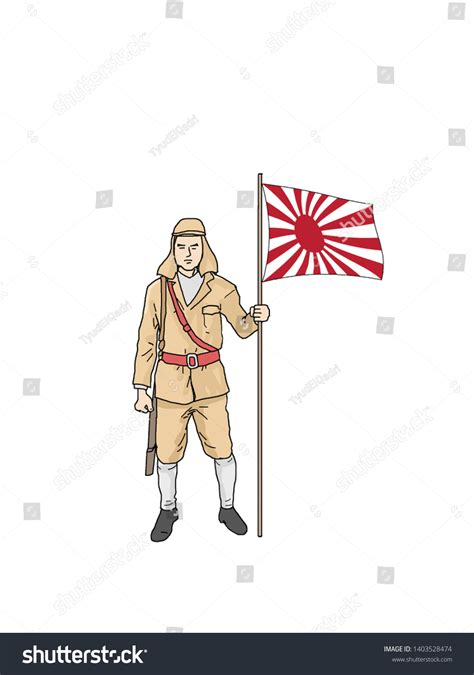 Japanese Soldiers During World War Ii Stock Illustration 1403528474