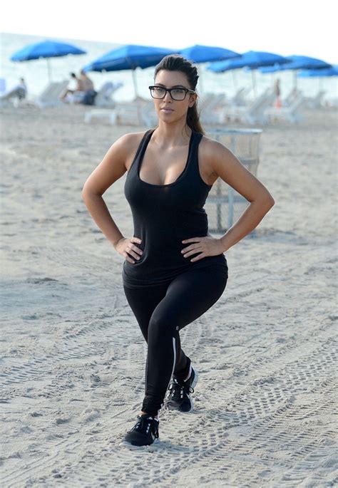 Kim Kardashian Flaunts Curves In Black Workout Wear In Miami