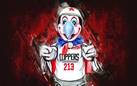 The los angeles clippers have decided on a mascot: Download wallpapers Chuck, mascot, Los Angeles Clippers, NBA, red stone background, California ...