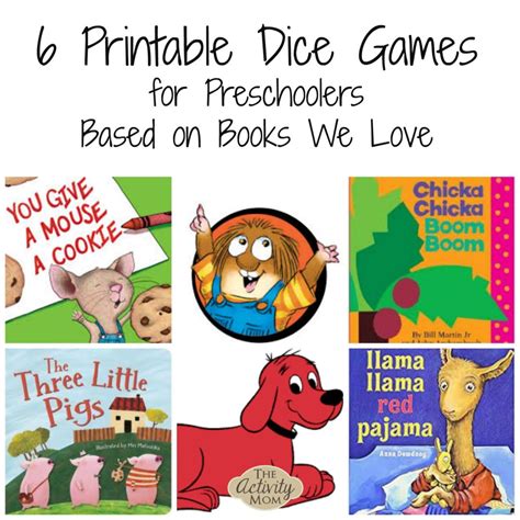 The Activity Mom 6 Printable Dice Games Based On Books The Activity Mom