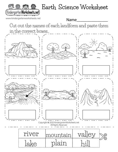 Free Printable Earth Science Worksheets For Kindergarten

