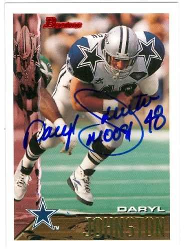 Moose Daryl Johnston Autographed Football Card Dallas Cowboys 1995