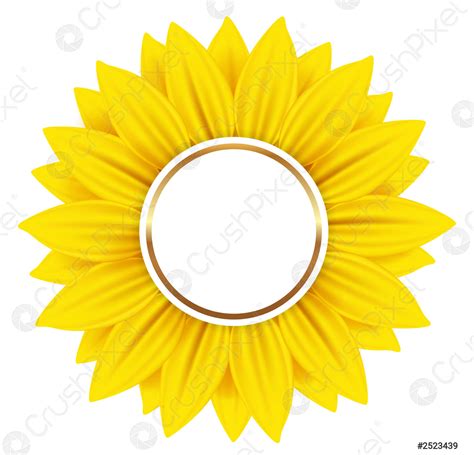 Round Banner With Yellow Sunflower Stock Vector 2523439 Crushpixel