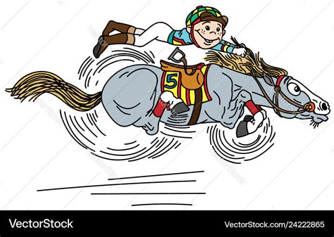 Cartoon Horse Racing Royalty Free Vector Image