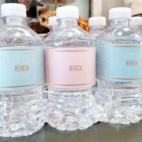 Peel and stick around water bottles for royal baby shower favors for boy. One super simple party decoration idea is to use your own water bottle label… | Water bottle ...