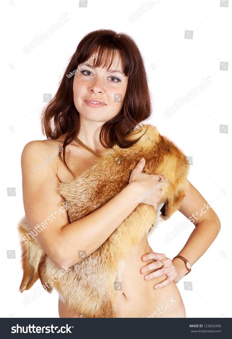 Naked Girl Covered Fox Fur Over Stock Photo Shutterstock