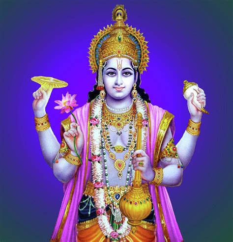 Lord Vishnu Hindu God Yoga Meditation Digital Art By Magdalena Walulik Pixels