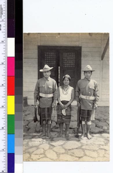 Ifugao Woman With Two Igorot Men In Cavalry Uniforms