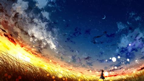 Sunset Sky Anime Scenery 4k 61035 Wallpaper