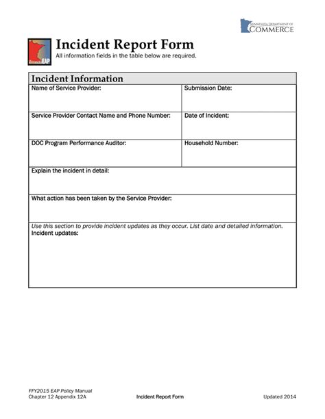 Incident Report Form In Word And Pdf Formats