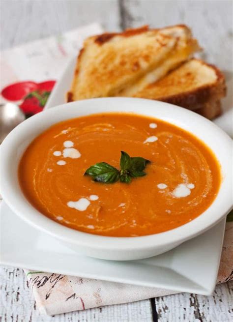 Homemade Creamy Tomato Basil Parmesan Soup Made With Fresh From The