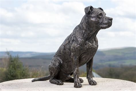 Bronze American Staffordshire Bull Terrier Sculpture Staffy Dog Statue
