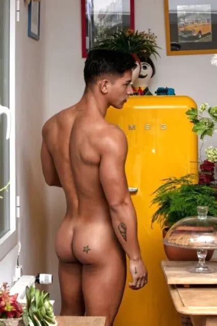 Shirtless Male Nude Beefy Bare Butt Water Hunk Hot Man Beefcake Photo
