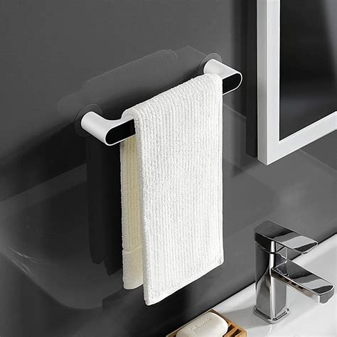 Self Adhesive Towel Holder Rack Wall Mounted Towel Hanger Bathroom