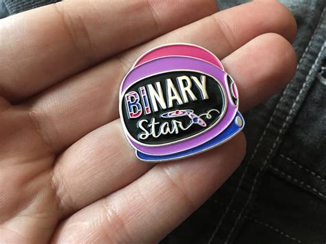 Bisexual Pride Enamel Pin Binary Star Bi Pride Soft Etsy