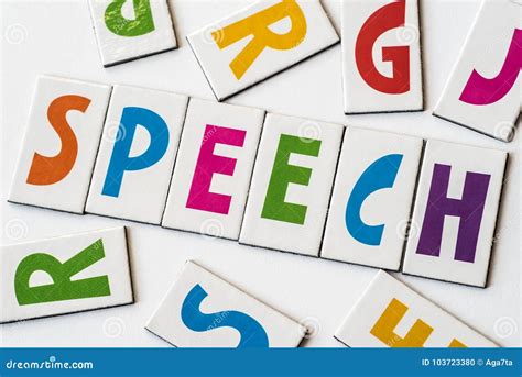Word Speech Made Of Colorful Letters Stock Photo Image Of Game