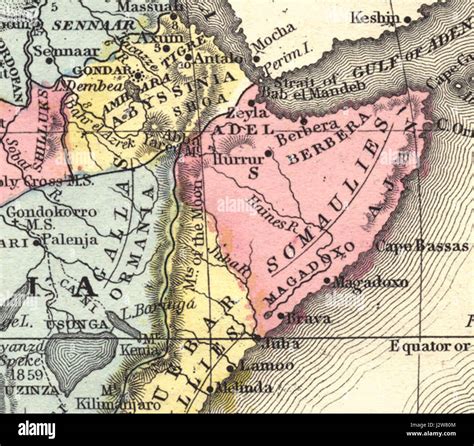 1867 Horn Of Africa Map Stock Photo Alamy