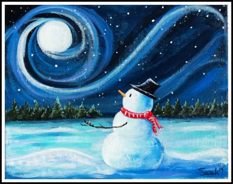 Create It Paint Sip Socialize Winter Scene Paintings