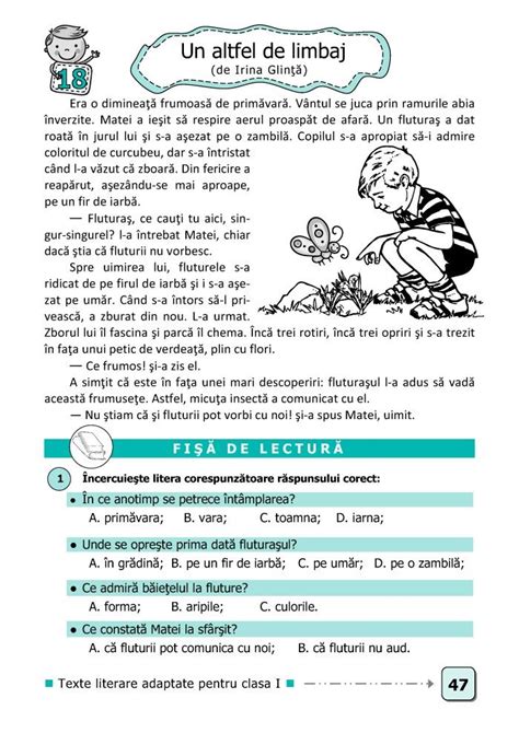 Clasa I Lecturi şi Fişe De Lectură Clasa I Alphabet Worksheets