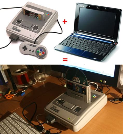 With the press of a button, we can. Super Nintendo Pc Casemod Runs 32-Bit Os in a 16-Bit Box
