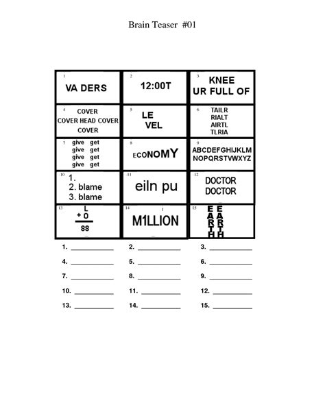 17 Best Images Of Brain Teaser Worksheets Answers Adult