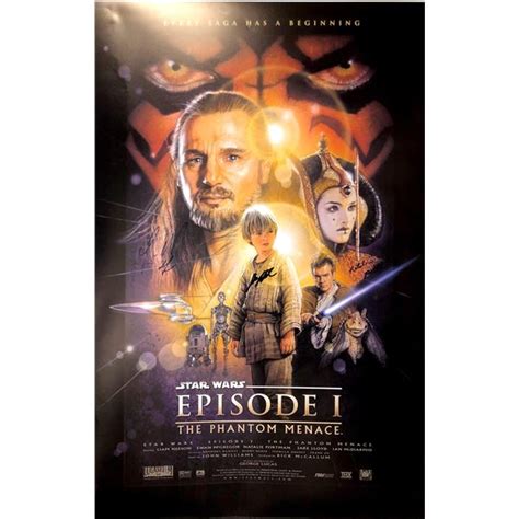 Autograph Signed Star Wars Phantom Menace Poster
