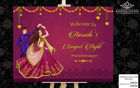 Sangeet Ceremony Welcome Signs Sangeet Night Signages Indian Etsy