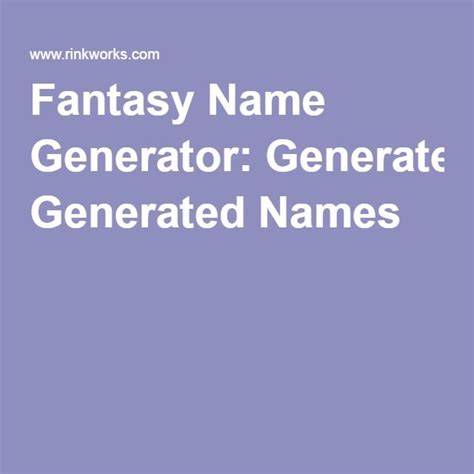 Fantasy Name Generator Generated Names Fantasy Names Fantasy Name