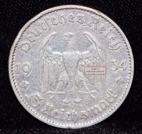 1934 D Germany Third Reich 5 Reichsmark German Silver Coin 1c15