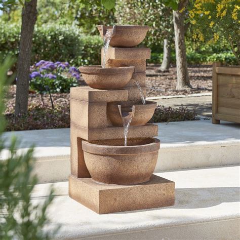 H86cm Kendal 4 Tier Cascade Water Feature With Lights By Ambienté £229