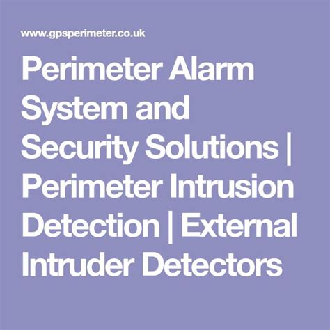 Perimeter Alarm System And Security Solutions Perimeter Intrusion