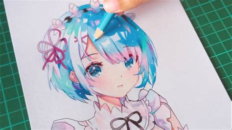 Speed drawing rem || re zero || how to draw rem - YouTube
