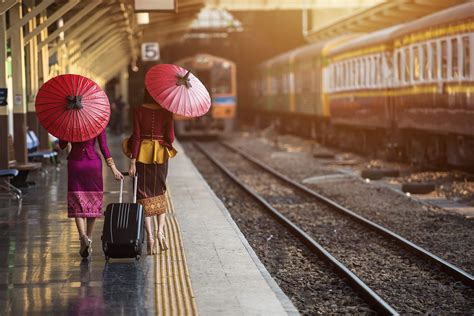 Traveler Girl Walking And Waits Train On Railway Platform By Sasin Tipchai On 500px Girls Trip