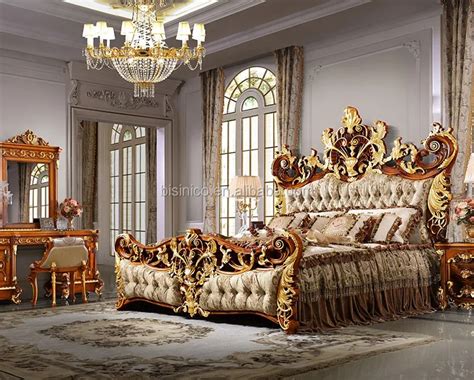 Bisini Luxury Palace King Size Bedroyal Golden King Size Bedroom Furniture Buy Luxury Bed