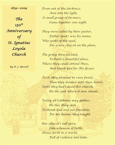 Church Anniversary Poems