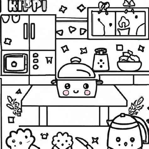 10 Desenhos De Cozinha Kawaii Para Imprimir E Colorir